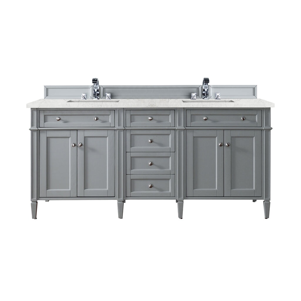 James Martin Vanities - Brittany 72" Double Bathroom Vanity in Urban Gray - 650 - V72 - UGR - 3ENC - Home Luxury USA