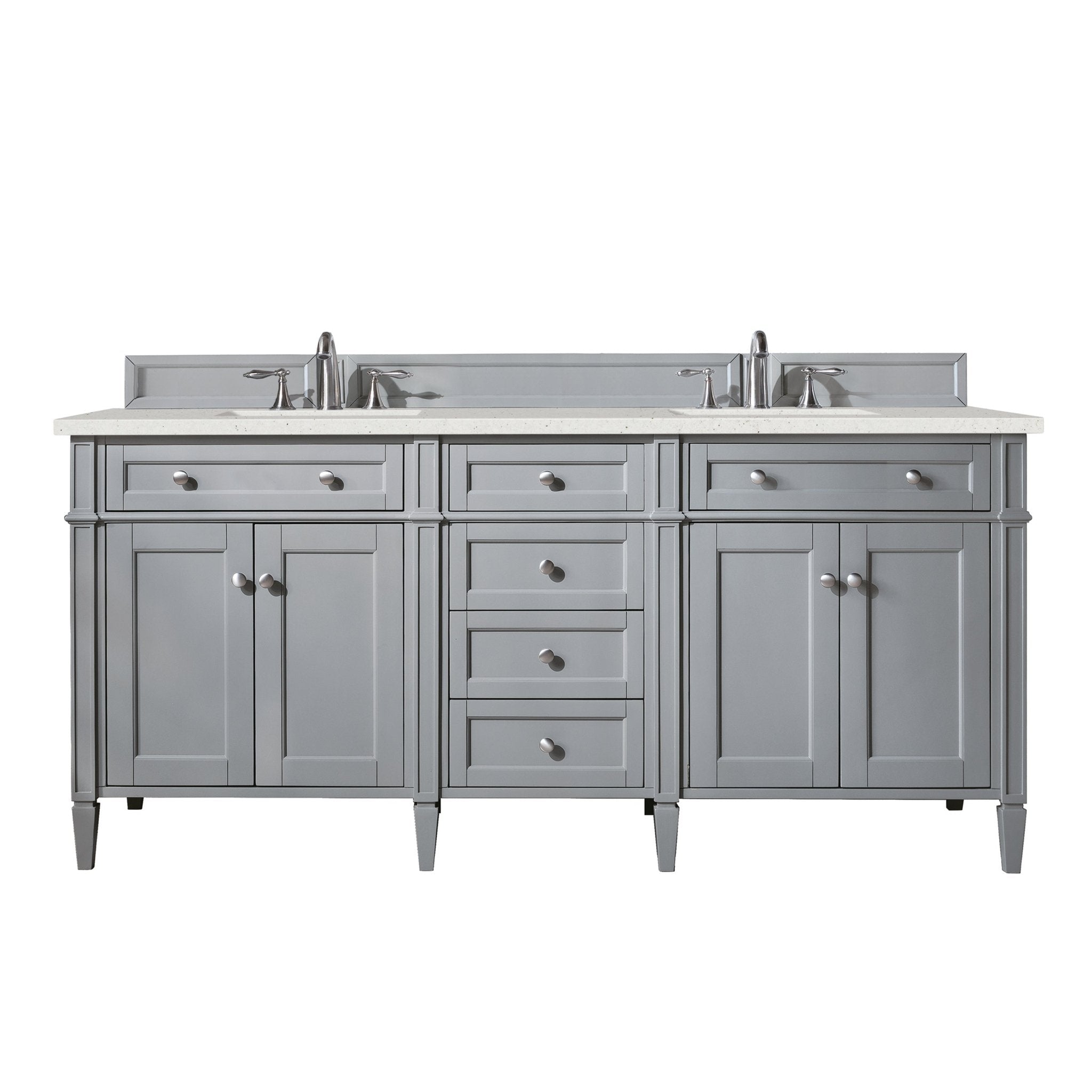 James Martin Vanities - Brittany 72" Double Bathroom Vanity in Urban Gray - 650 - V72 - UGR - 3LDL - Home Luxury USA