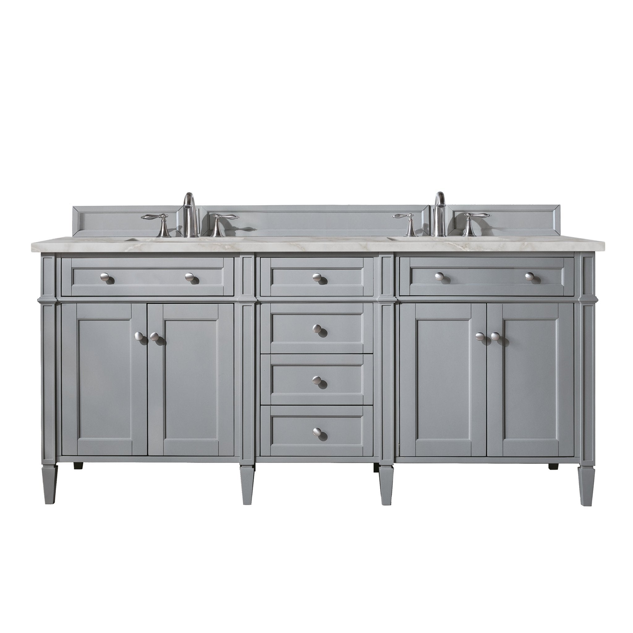 James Martin Vanities - Brittany 72" Double Bathroom Vanity in Urban Gray - 650 - V72 - UGR - 3VSL - Home Luxury USA