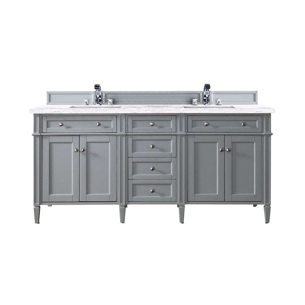 James Martin Vanities - Brittany 72" Double Bathroom Vanity in Urban Gray - 650 - V72 - UGR - 3WZ - Home Luxury USA