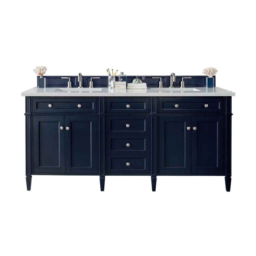 James Martin Vanities - Brittany 72" Double Bathroom Vanity in Victory Blue - 650 - V72 - VBL - 3EJP - Home Luxury USA