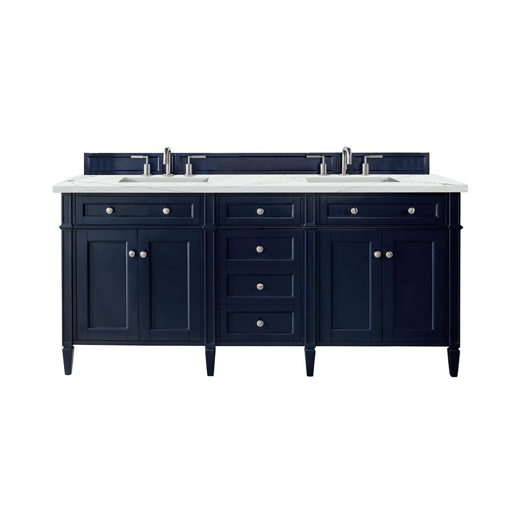 James Martin Vanities - Brittany 72" Double Bathroom Vanity in Victory Blue - 650 - V72 - VBL - 3ENC - Home Luxury USA