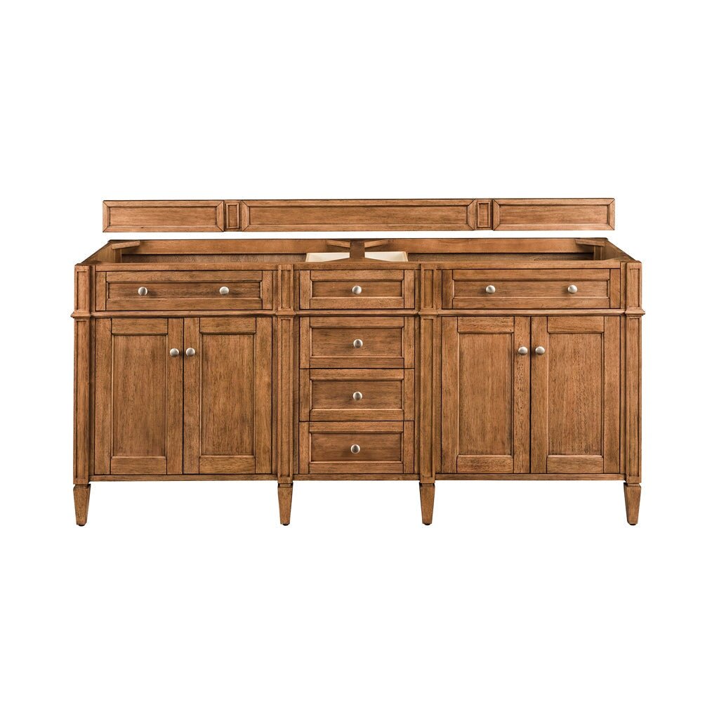 James Martin Vanities - Brittany 72" Double Vanity Cabinet in Saddle Brown - 650 - V72 - SBR - 3CAR - Home Luxury USA