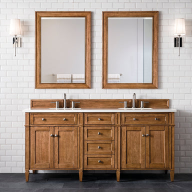 James Martin Vanities - Brittany 72" Double Vanity Cabinet in Saddle Brown - 650 - V72 - SBR - Home Luxury USA