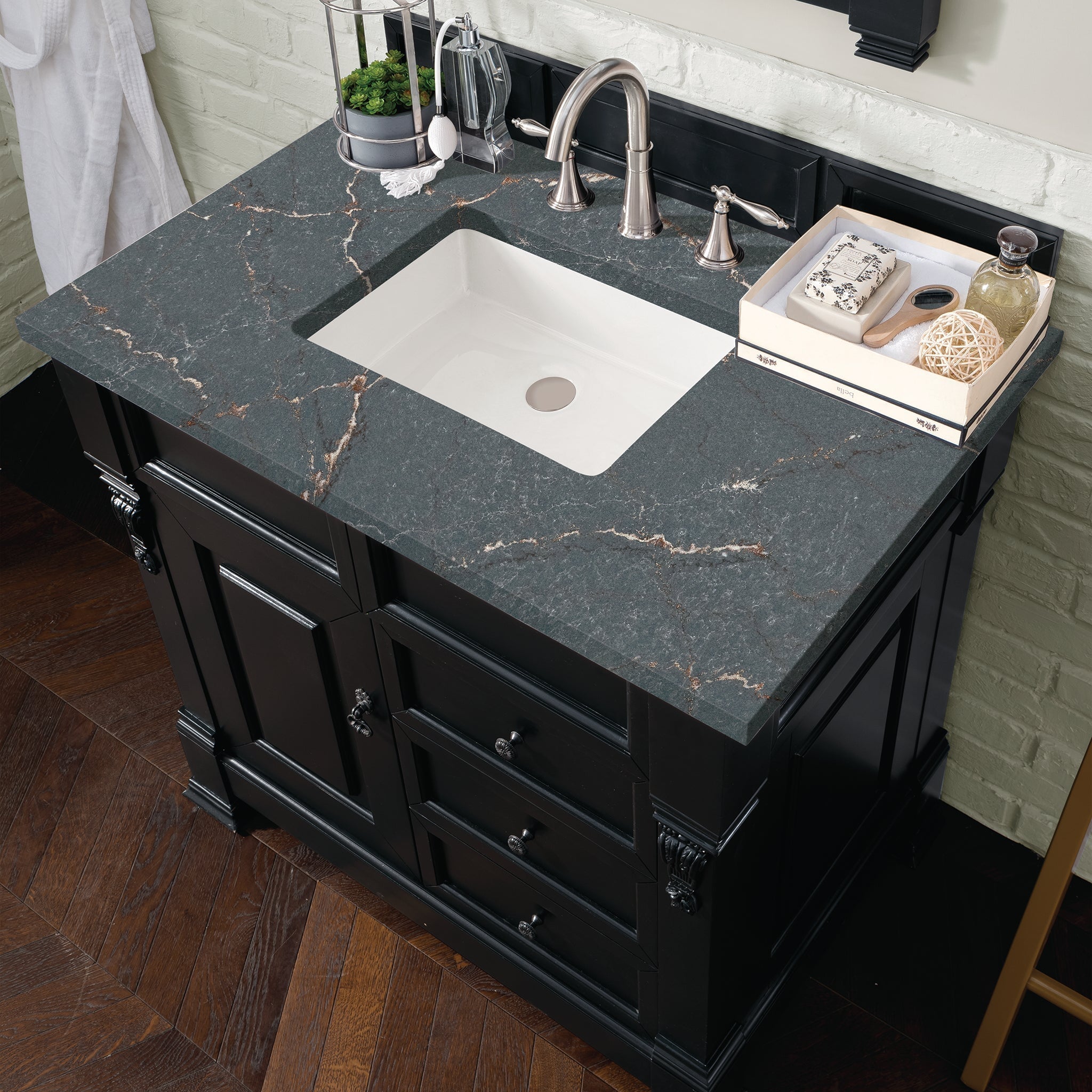 James Martin Vanities - Brookfield 36" Single Bathroom Vanity in Antique Black - 147 - 114 - 5536 - 3PBL - Home Luxury USA