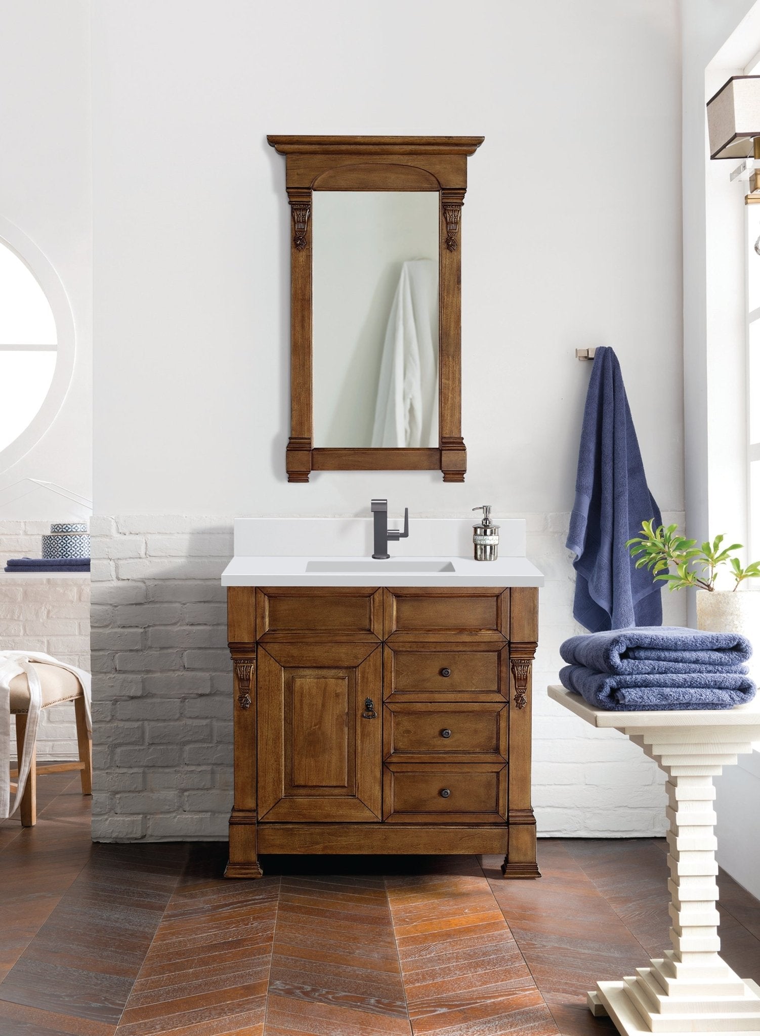 James Martin Vanities - Brookfield 36" Single Bathroom Vanity in Country Oak - 147 - 114 - 5576 - 1WZ - Home Luxury USA