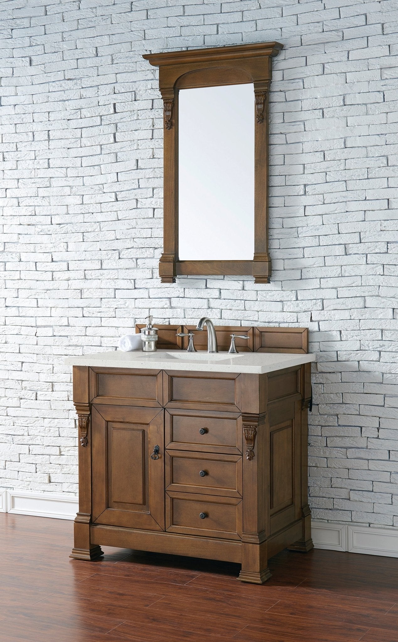 James Martin Vanities - Brookfield 36" Single Bathroom Vanity in Country Oak - 147 - 114 - 5576 - 3LDL - Home Luxury USA