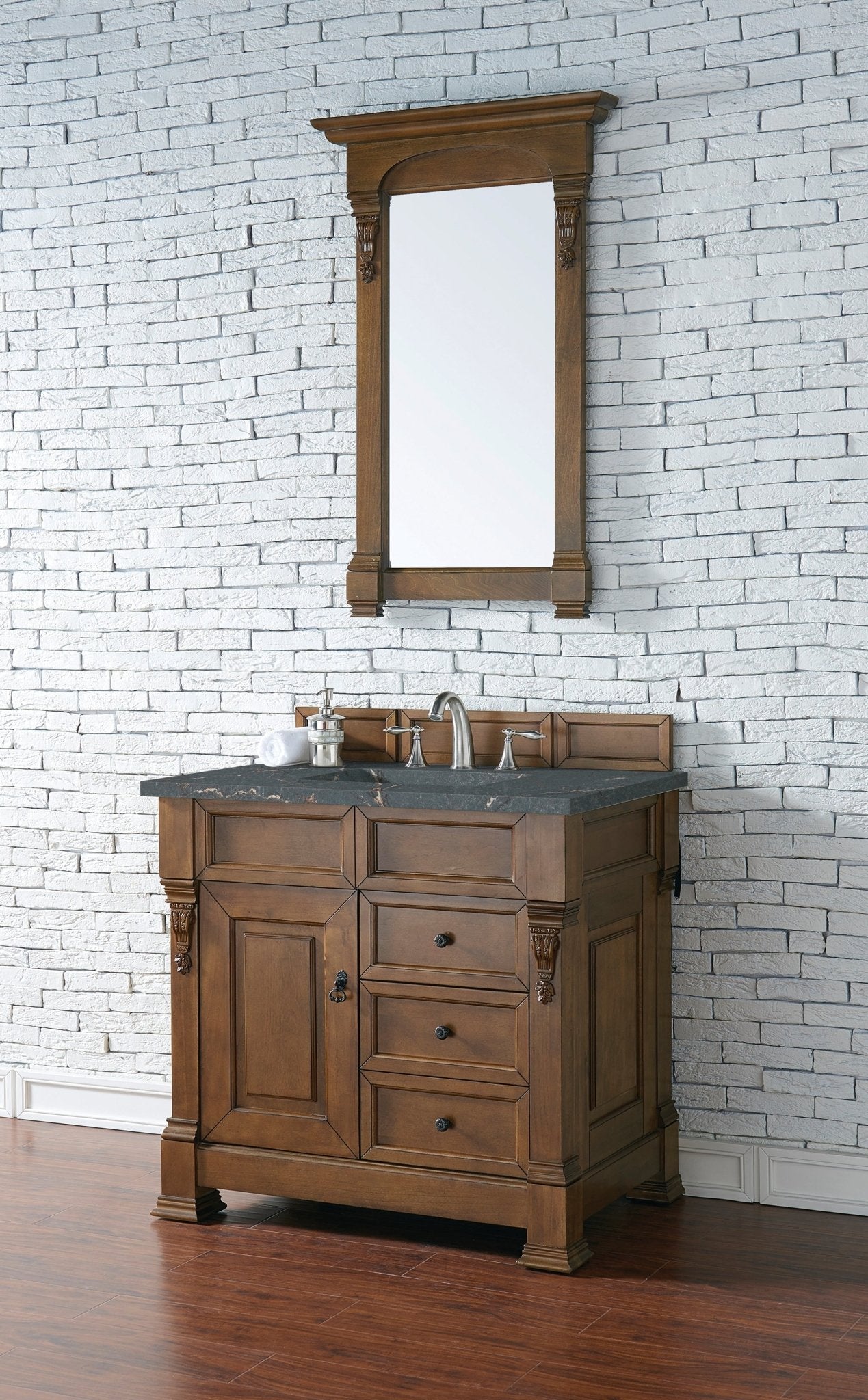 James Martin Vanities - Brookfield 36" Single Bathroom Vanity in Country Oak - 147 - 114 - 5576 - 3PBL - Home Luxury USA