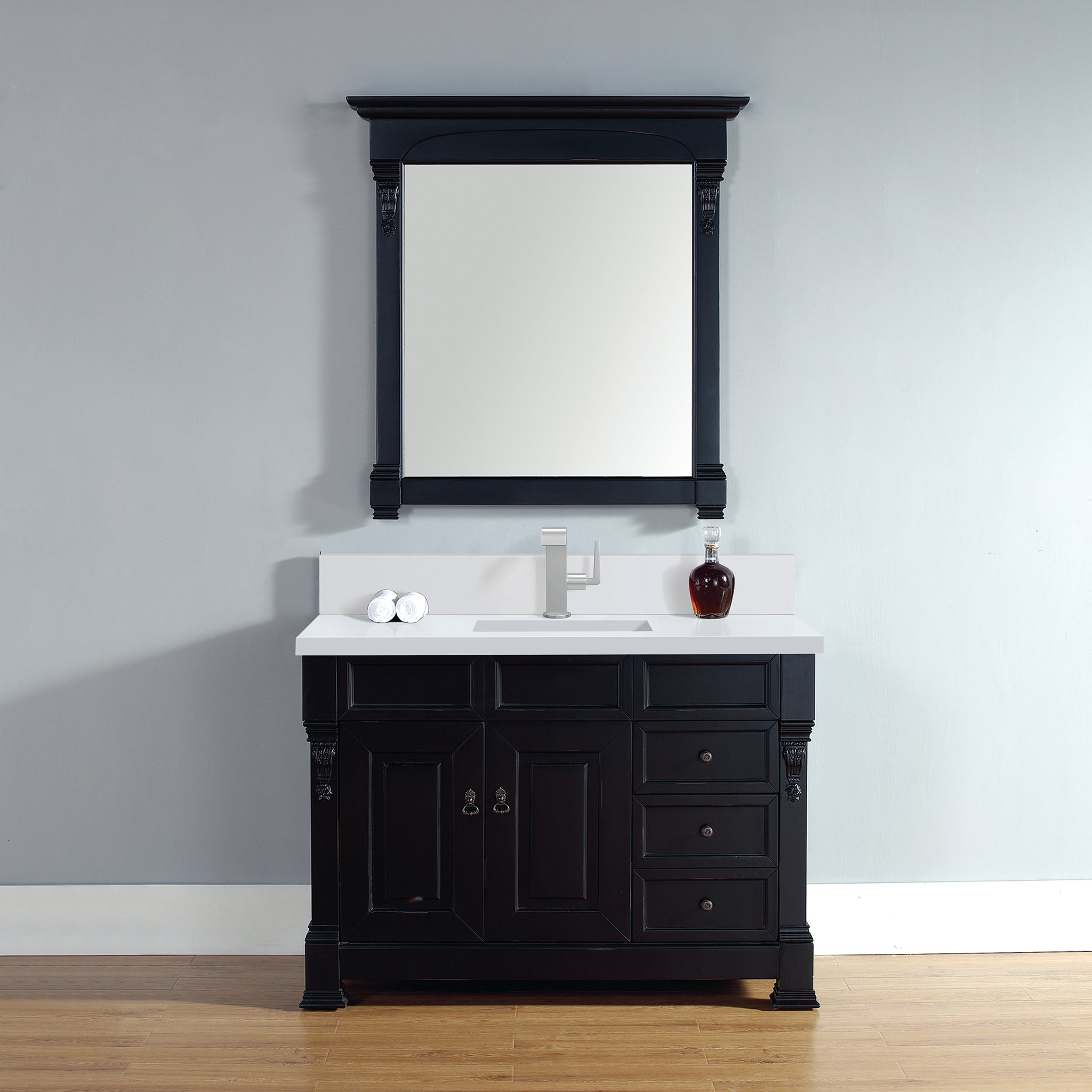 James Martin Vanities - Brookfield 48" Single Bathroom Vanity in Antique Black - 147 - 114 - V48 - AQB - 1WZ - Home Luxury USA