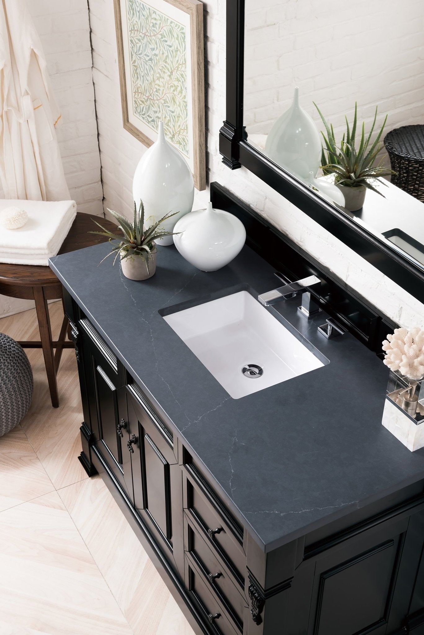 James Martin Vanities - Brookfield 48" Single Bathroom Vanity in Antique Black - 147 - 114 - V48 - AQB - 3AF - Home Luxury USA