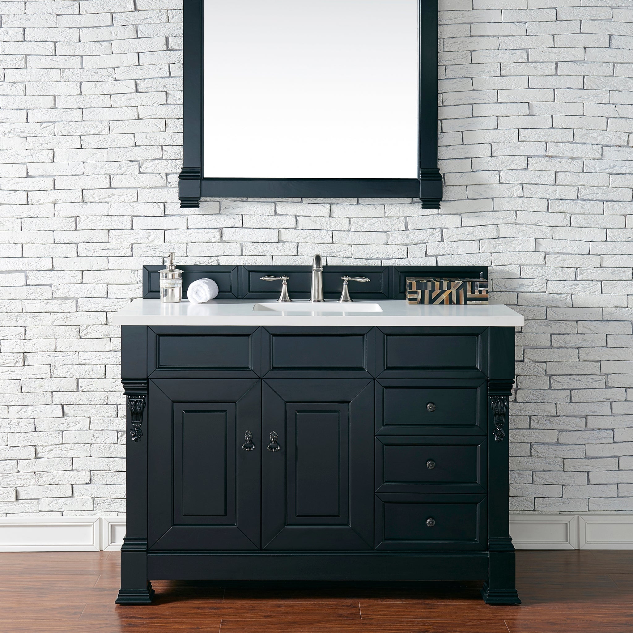 James Martin Vanities - Brookfield 48" Single Bathroom Vanity in Antique Black - 147 - 114 - V48 - AQB - Home Luxury USA