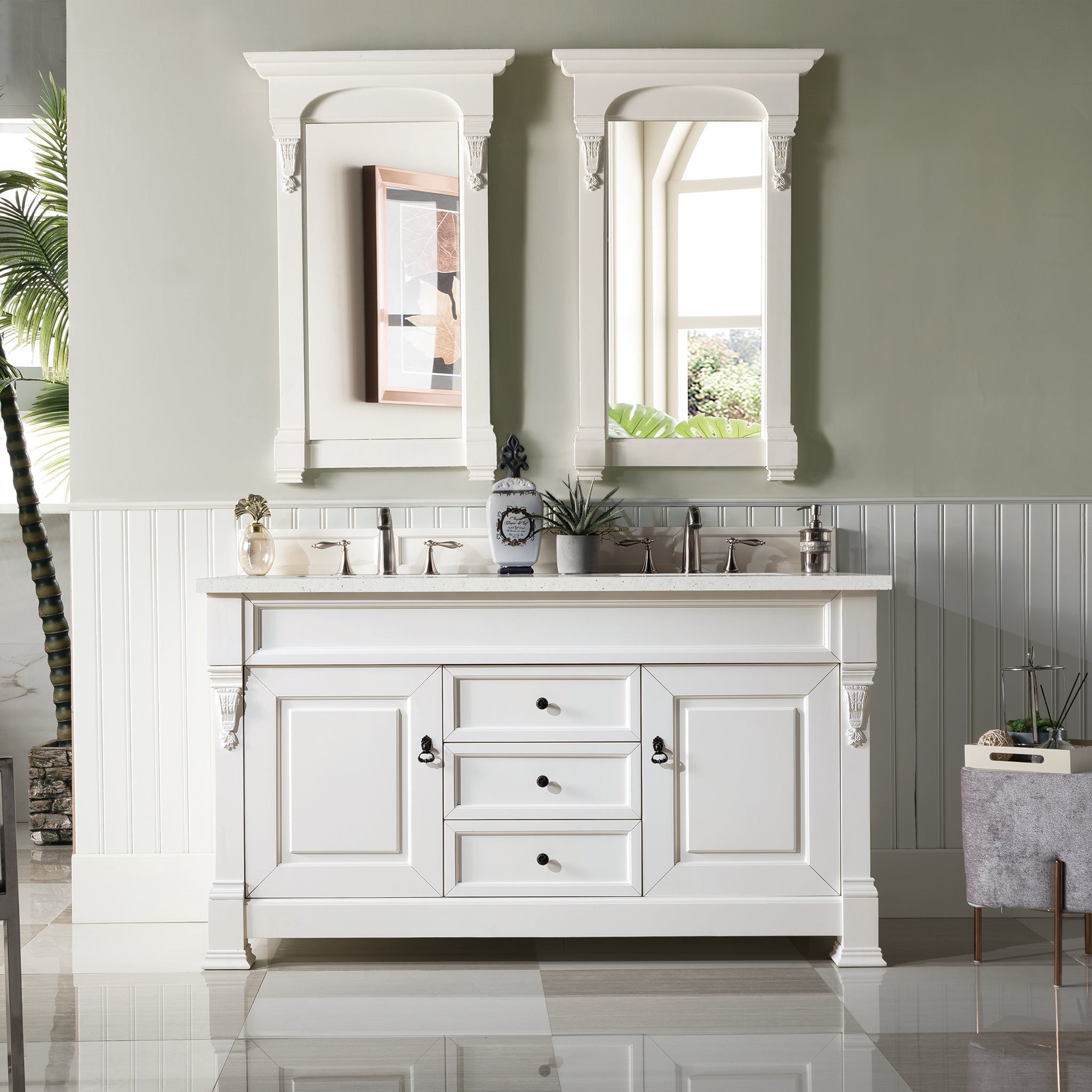 James Martin Vanities - Brookfield 48" Single Bathroom Vanity in Bright White - 147 - 114 - V48 - BW - 1WZ - Home Luxury USA