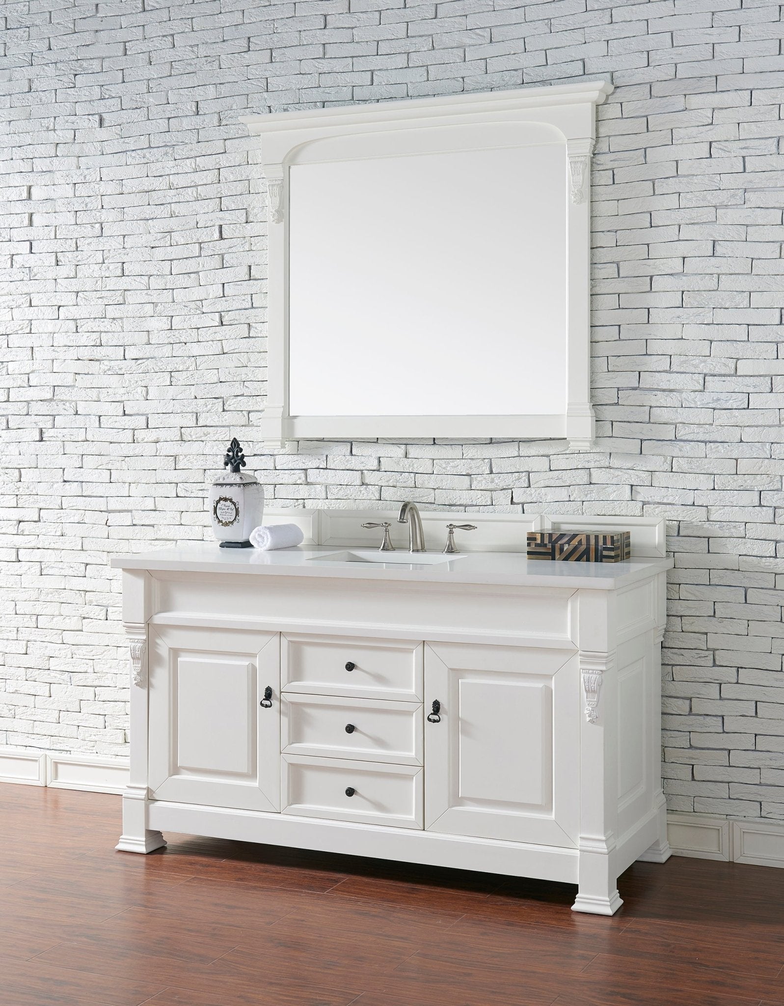 James Martin Vanities - Brookfield 48" Single Bathroom Vanity in Bright White - 147 - 114 - V48 - BW - 3WZ - Home Luxury USA