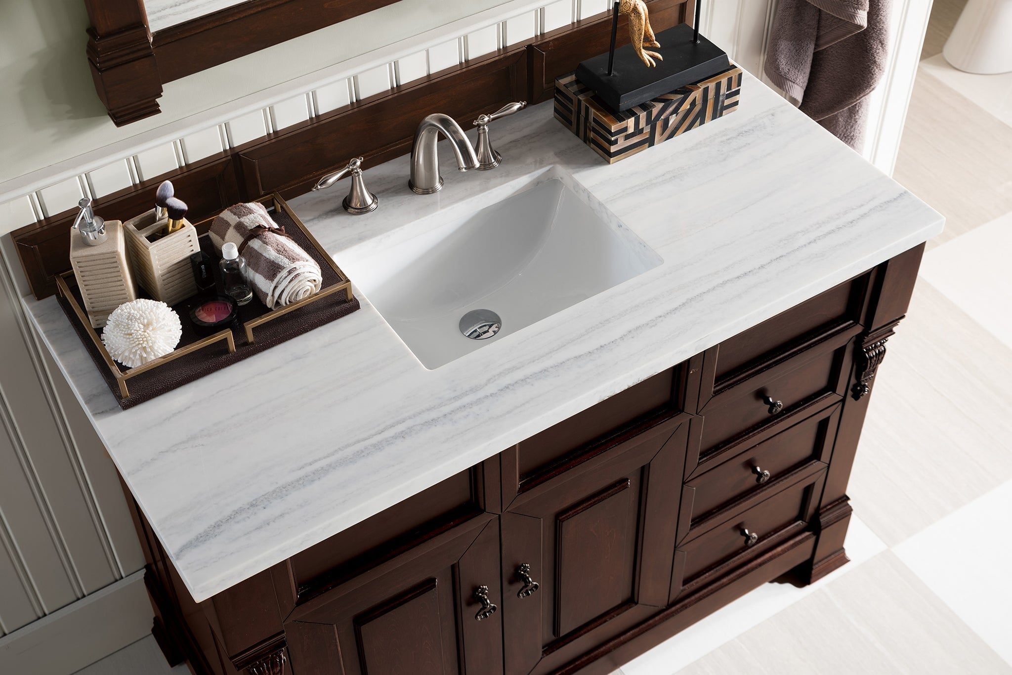 James Martin Vanities - Brookfield 48" Single Bathroom Vanity in Burnished Mahogany - 147 - 114 - V48 - BNM - 3AF - Home Luxury USA