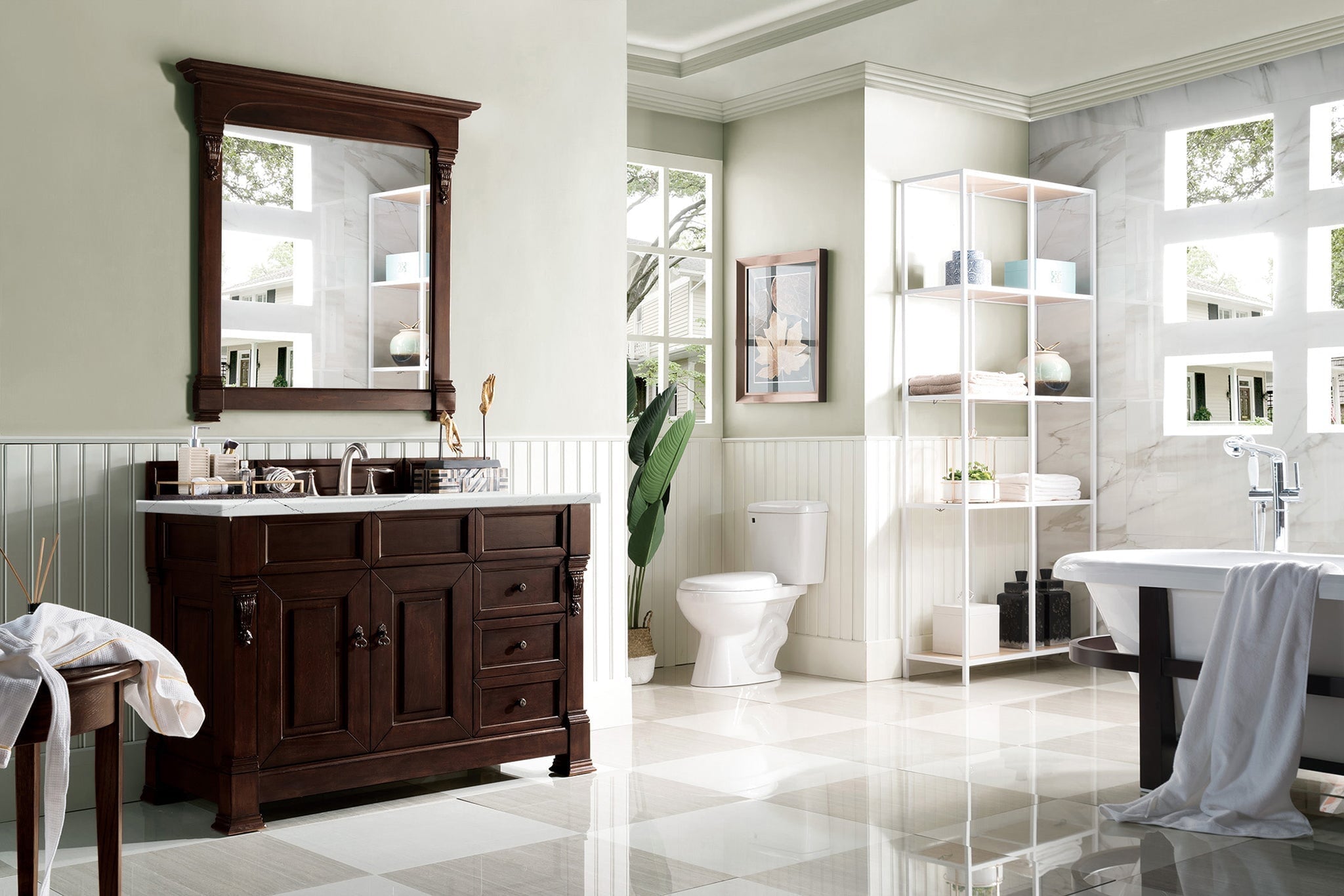 James Martin Vanities - Brookfield 48" Single Bathroom Vanity in Burnished Mahogany - 147 - 114 - V48 - BNM - 3ENC - Home Luxury USA