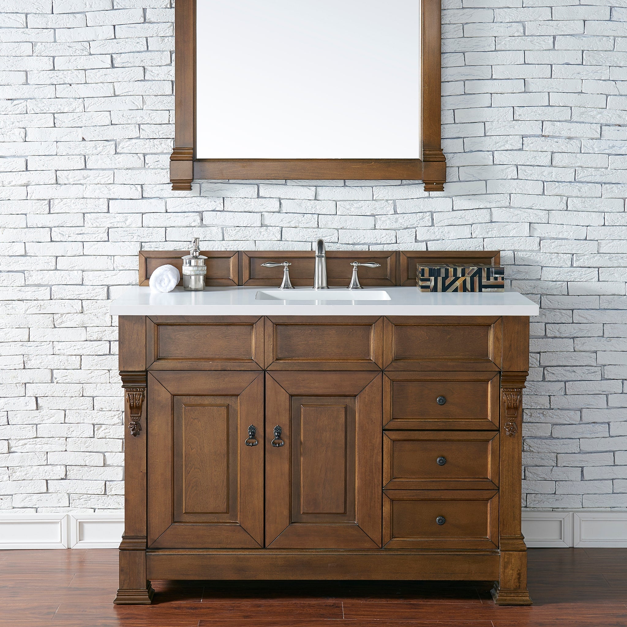 James Martin Vanities - Brookfield 48" Single Bathroom Vanity in Country Oak - 147 - 114 - V48 - COK - 3WZ - Home Luxury USA