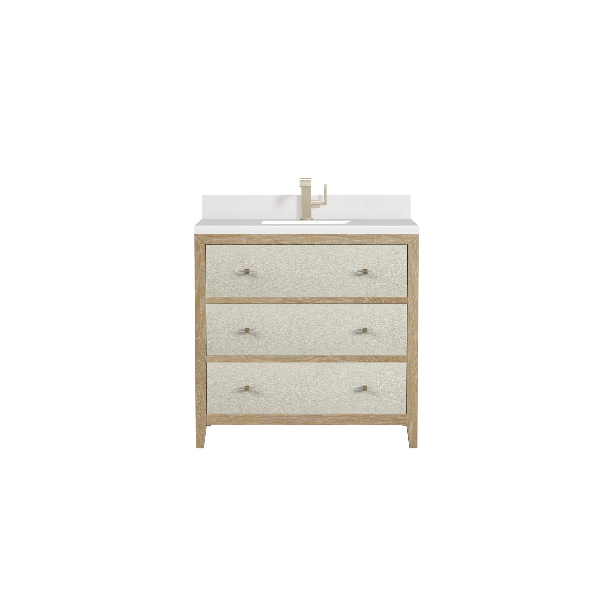 James Martin Vanities - Celeste 36" Single Vanity in Sunwashed Oak with Embossed Shagreen - D604 - V36 - SHG - 1WZ - Home Luxury USA