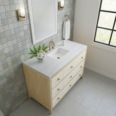 James Martin Vanities - Celeste 48" Single Vanity in Sunwashed Oak with Embossed Shagreen - D604 - V48 - SHG - 3AF - Home Luxury USA