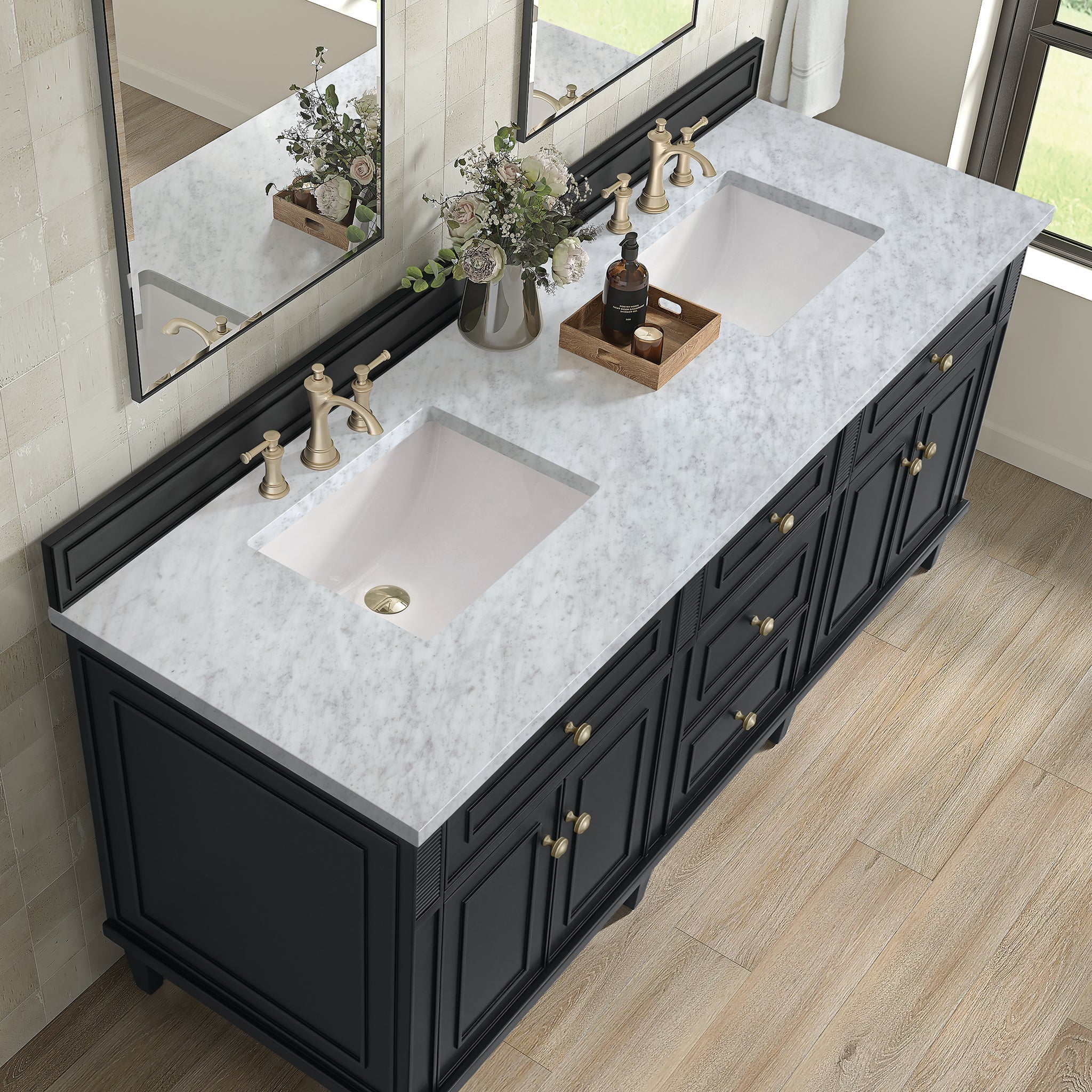 Lorelai 60" Double Vanity in Black Onyx