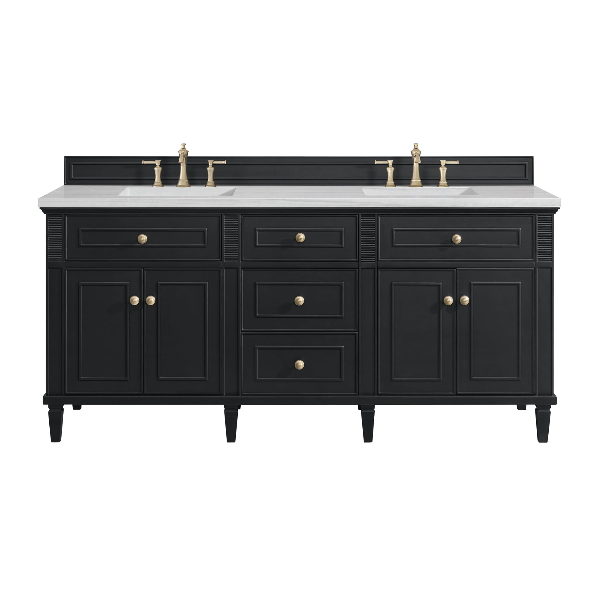 James Martin Vanities - Lorelai 60" Double Vanity in Black Onyx - 424 - V60D - BKO - Home Luxury USA