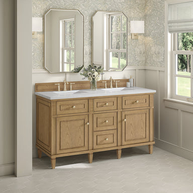 James Martin Vanities - Lorelai 60" Double Vanity in Light Natural Oak - 424 - V60D - LNO - Home Luxury USA