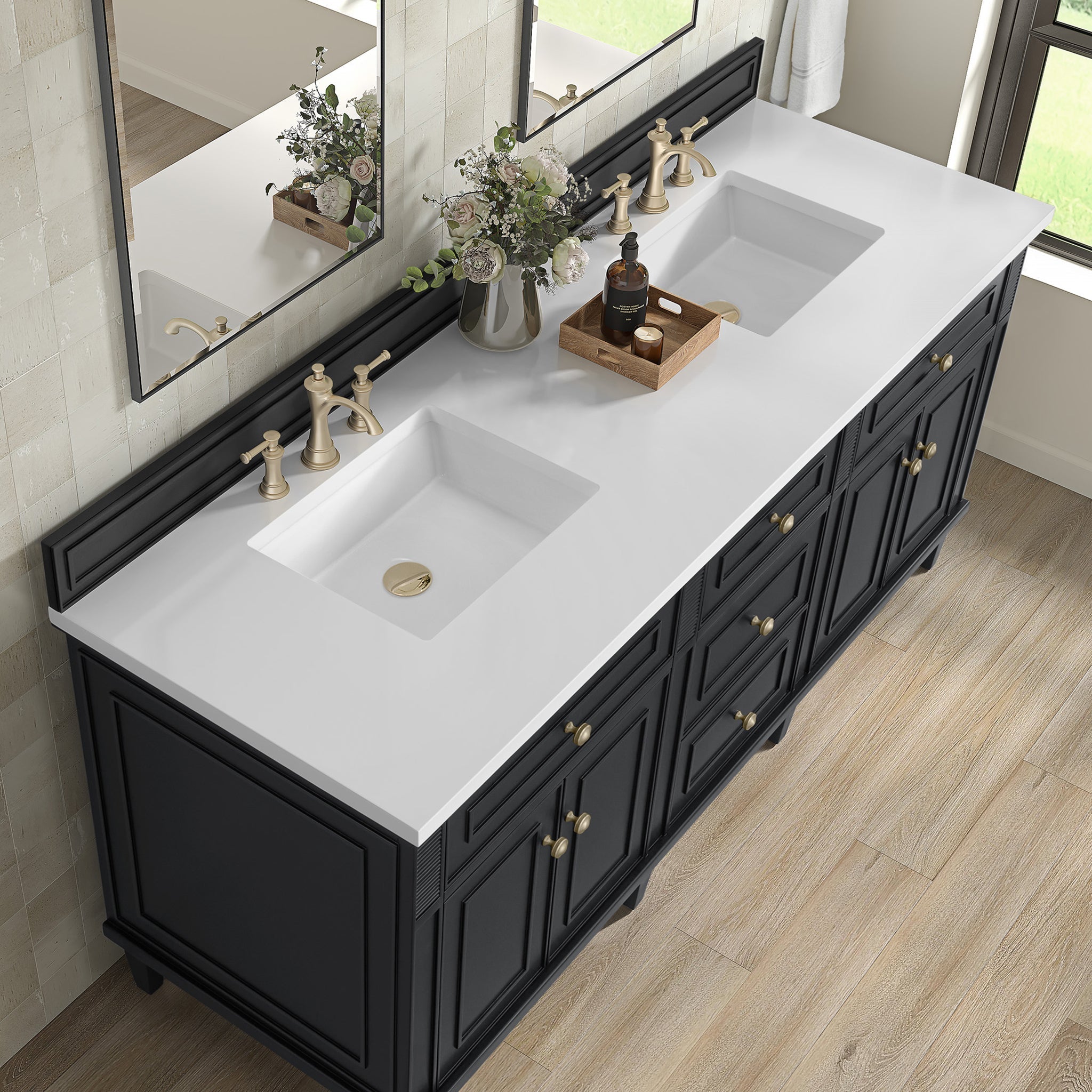 Lorelai 72" Double Vanity in Black Onyx