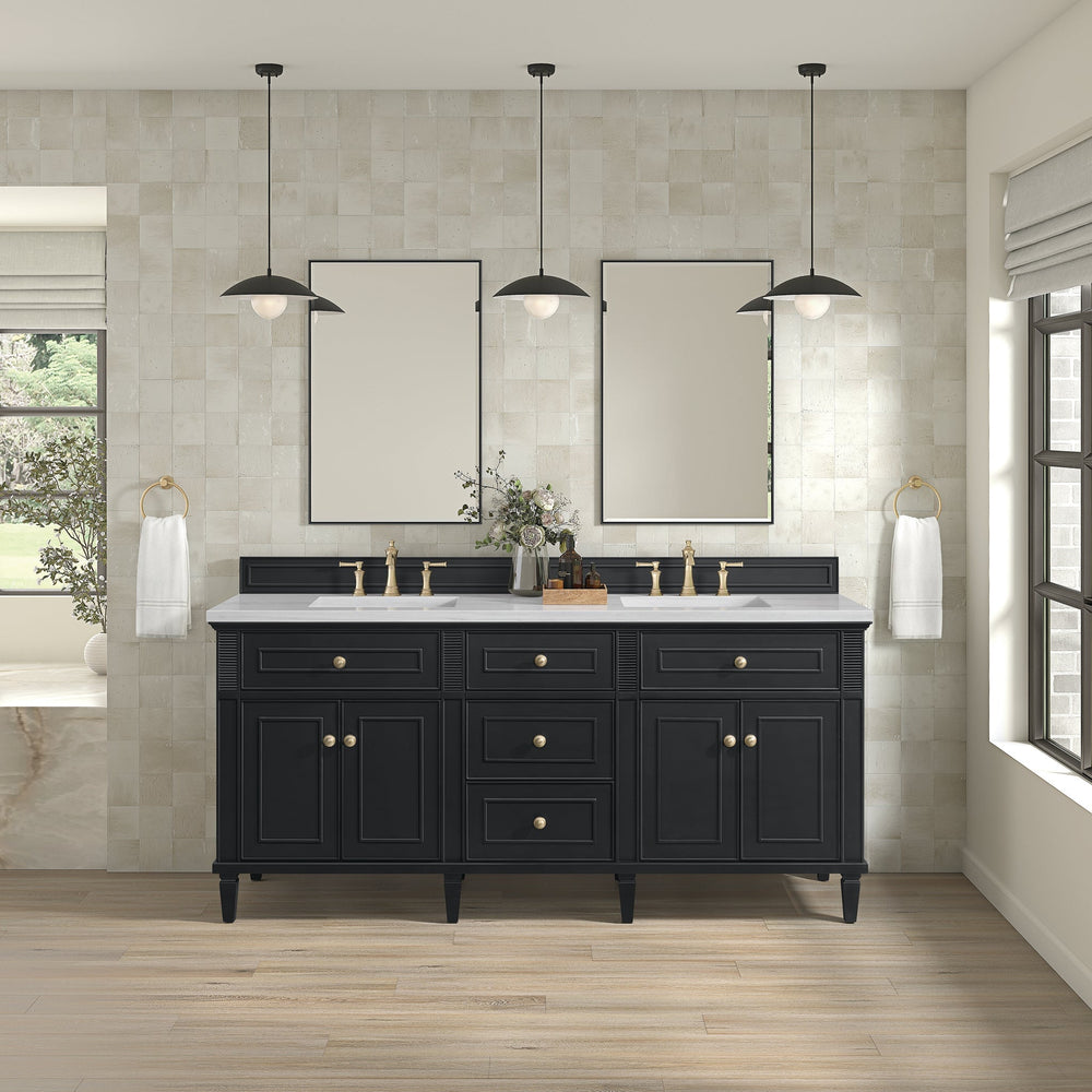 Lorelai 72" Double Vanity in Black Onyx by James Martin Vanities - SKU 424-V72-BKO | Home Luxury USA