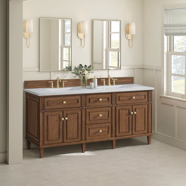 James Martin Vanities - Lorelai 72" Double Vanity in Mid - Century Walnut - 424 - V72D - WLT - Home Luxury USA