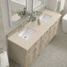 James Martin Vanities - Lorelai 72" Double Vanity in Whitewashed Oak - 424 - V72D - WWO - 3EMR - Home Luxury USA