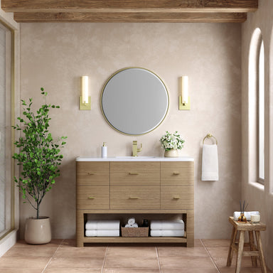 James Martin Vanities - Lucian 48" Single Vanity in Pebble Oak - D704 - V48 - CBO - 3WZ - Home Luxury USA