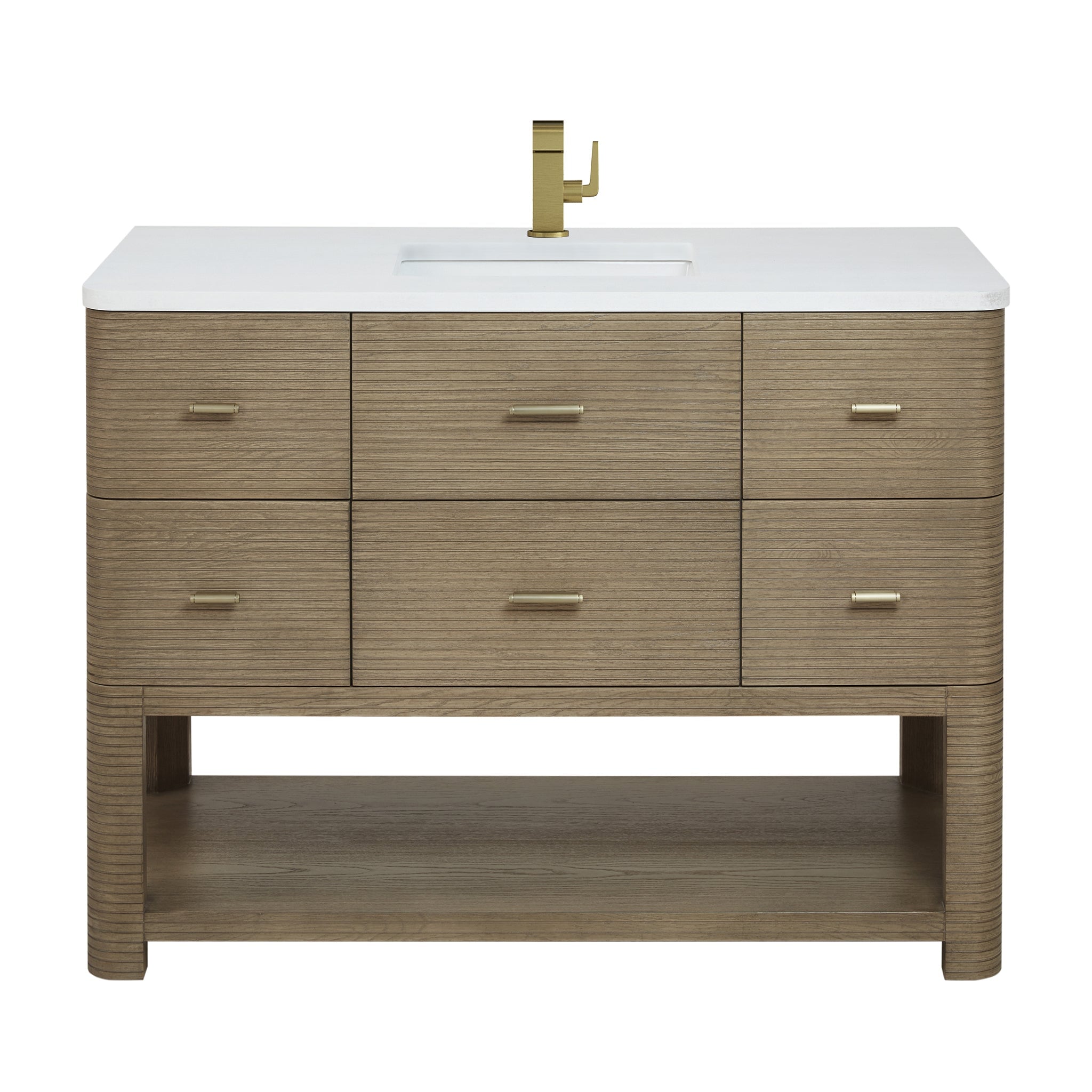 James Martin Vanities - Lucian 48" Single Vanity in Pebble Oak - D704 - V48 - CBO - 3WZ - Home Luxury USA