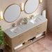 James Martin Vanities - Lucian 72" Double Vanity in Pebble Oak - D704 - V72 - PBO - 3VSL - Home Luxury USA