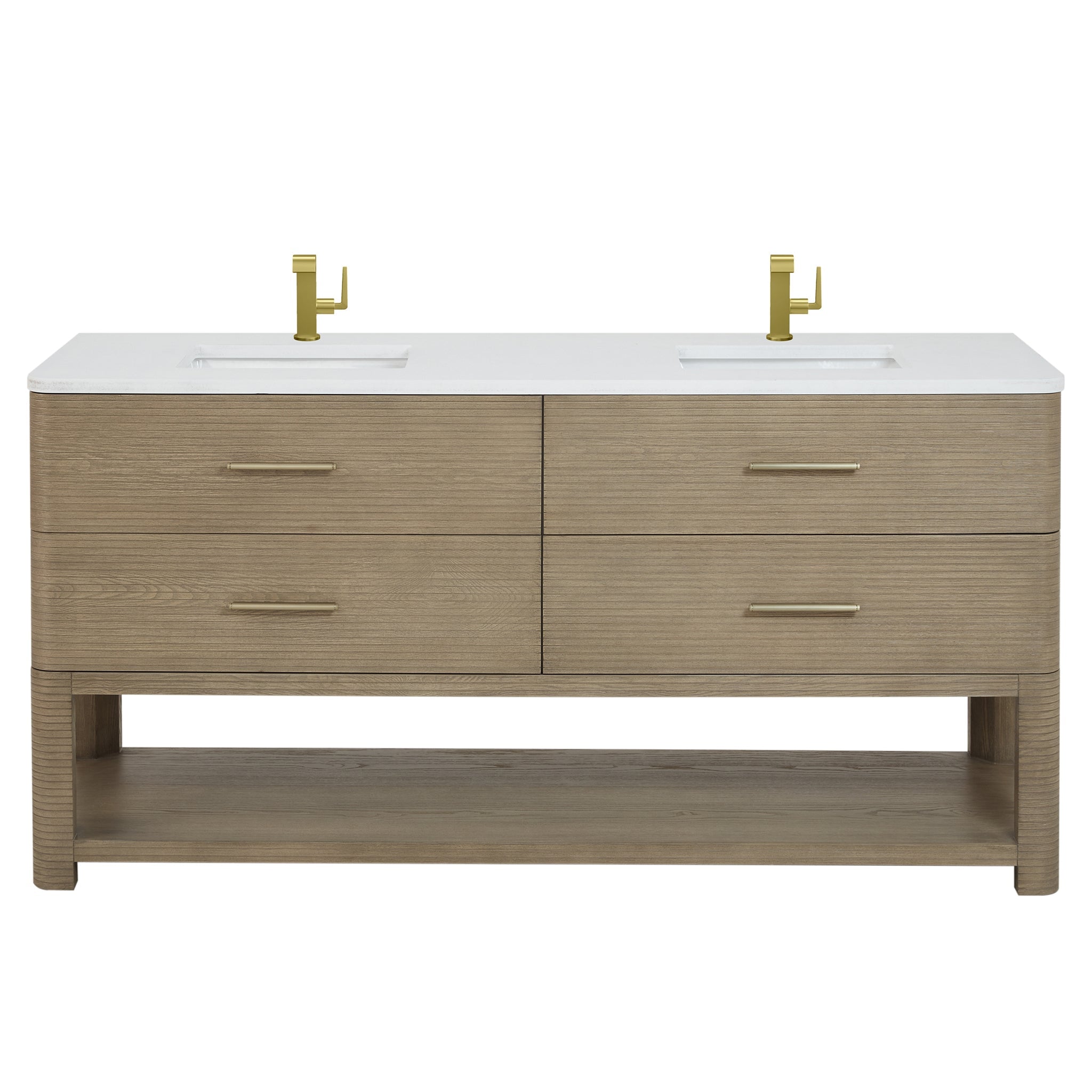 James Martin Vanities - Lucian 72" Double Vanity in Pebble Oak - D704 - V72 - PBO - Home Luxury USA