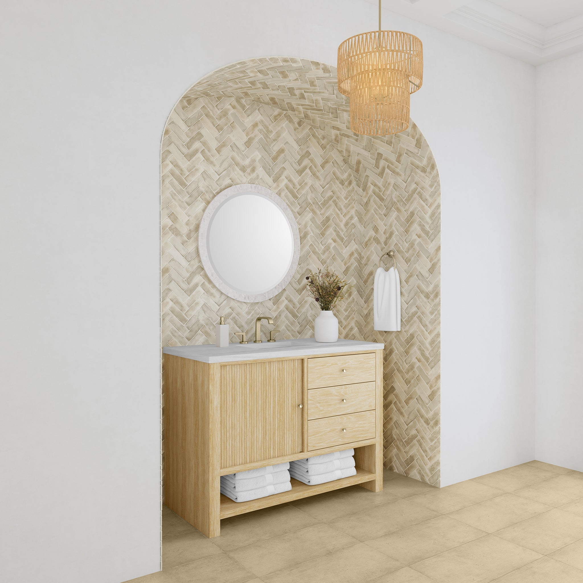 James Martin Vanities - Marigot Single 48" Single Vanity in Sunwashed Oak - Home Luxury USA