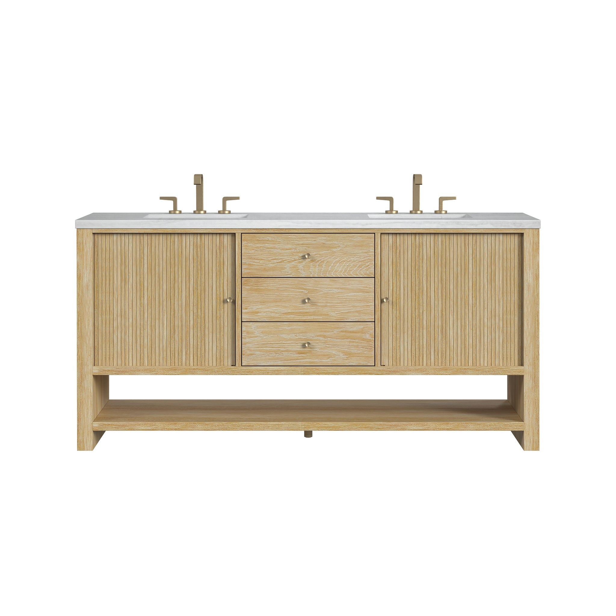 James Martin Vanities - Marigot Single 72" Double Vanity in Sunwashed Oak - Home Luxury USA