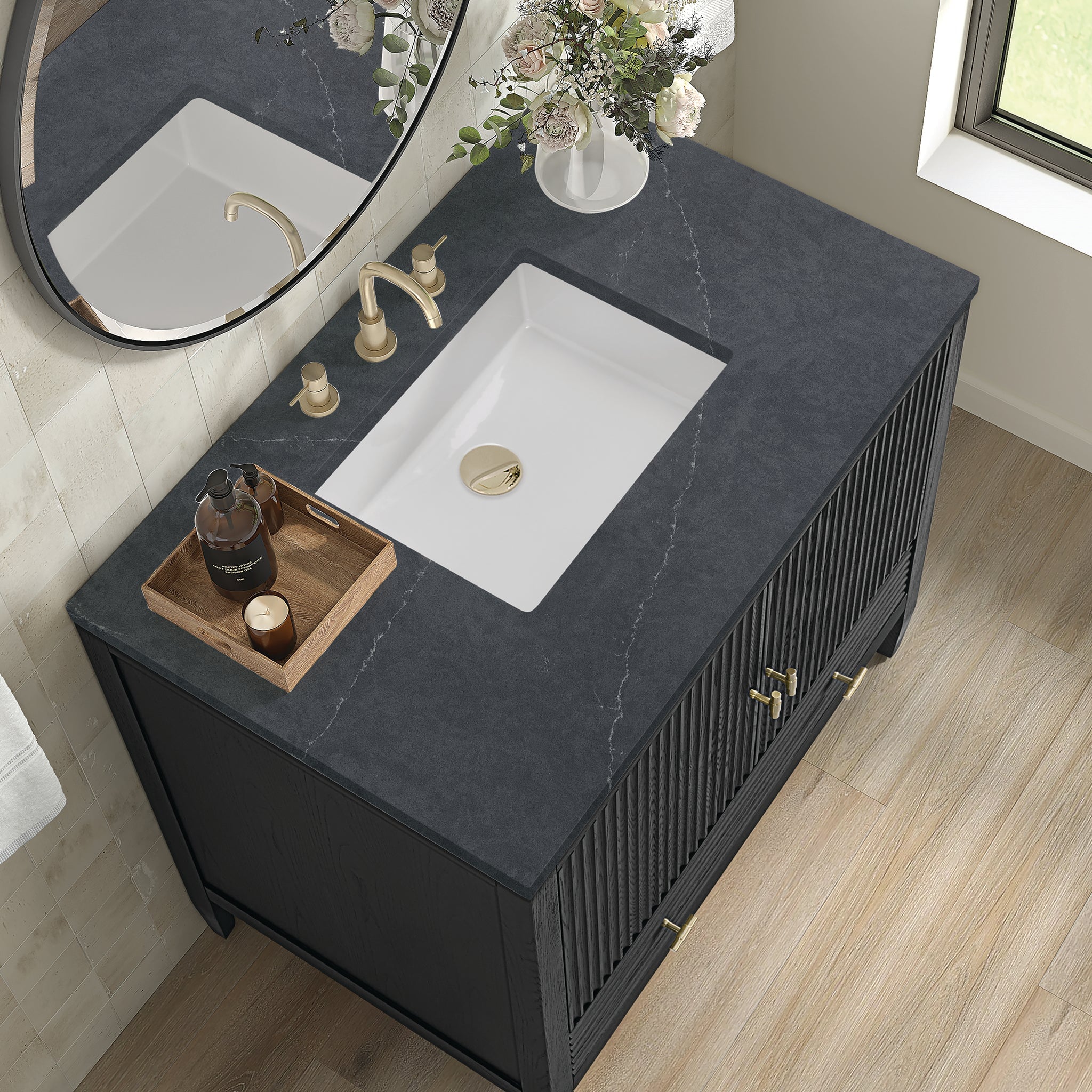 James Martin Vanities - Myrrin 36" Single Vanity in Carbon Oak - 485 - V36 - CBO - 3CSP - Home Luxury USA