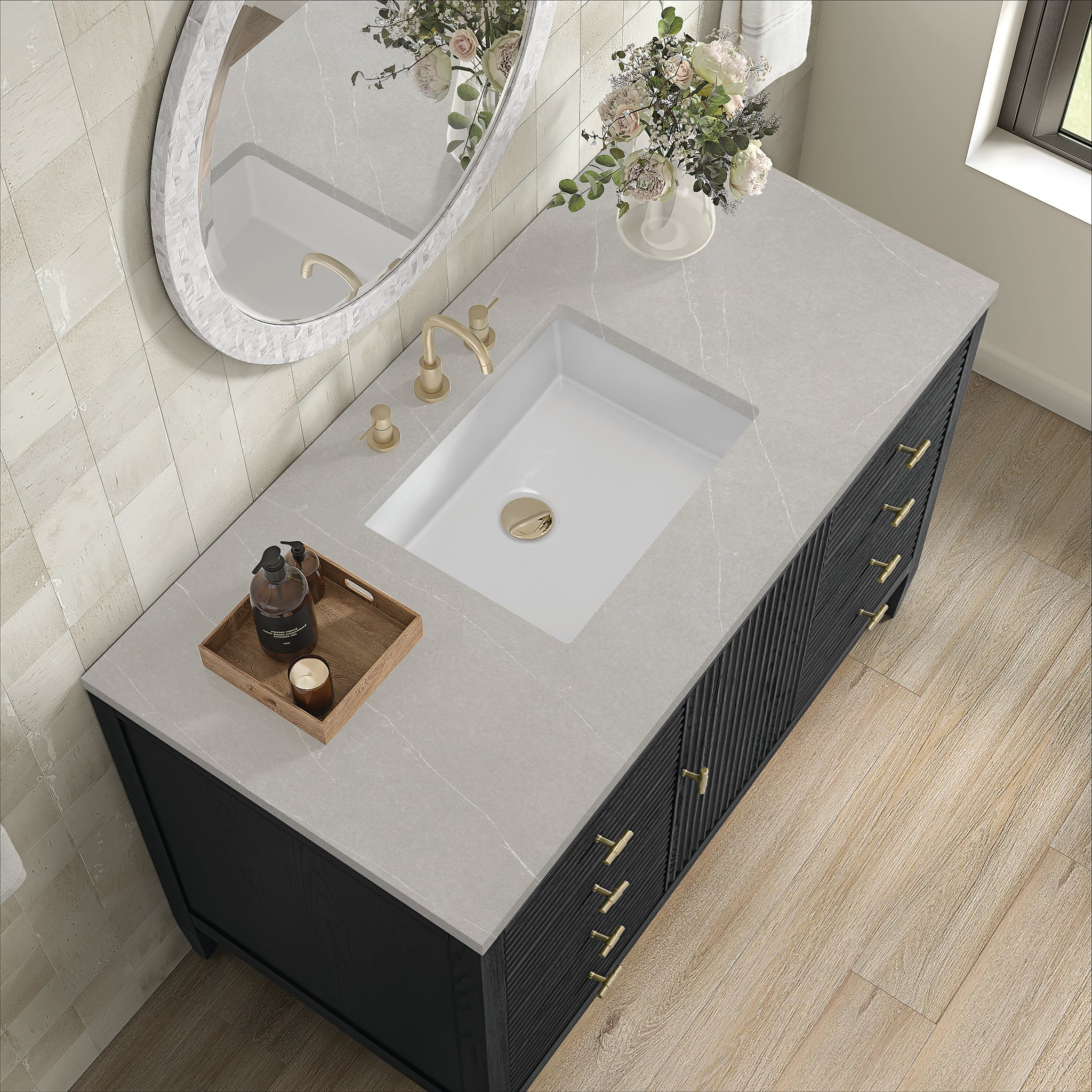 Myrrin 48" Single Vanity in Carbon Oak by James Martin Vanities - SKU | Home Luxury USA