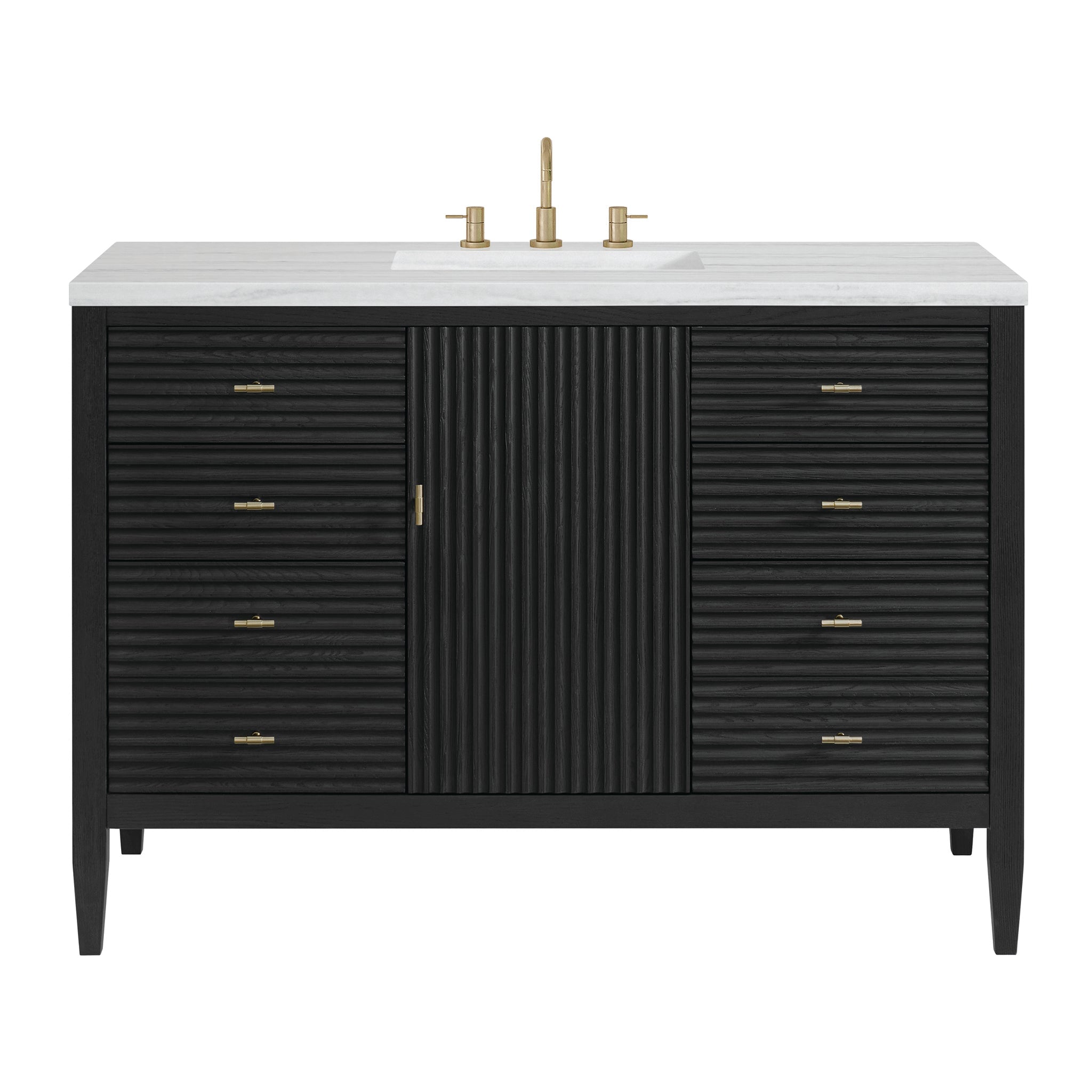 Myrrin 48" Single Vanity in Carbon Oak by James Martin Vanities - SKU 485-V48-CBO | Home Luxury USA