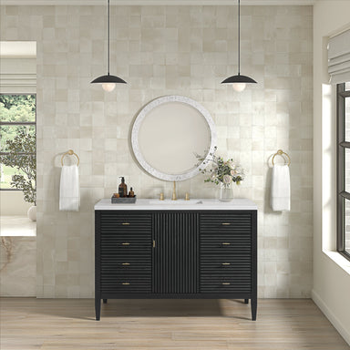 Myrrin 48" Single Vanity in Carbon Oak by James Martin Vanities - SKU 485-V48-CBO | Home Luxury USA