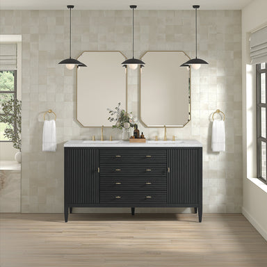 James Martin Vanities - Myrrin 60" Double Vanity in Carbon Oak - 485 - V60D - CBO - Home Luxury USA