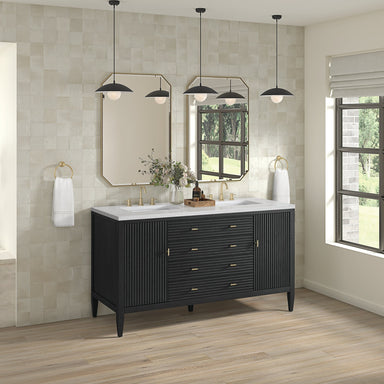 James Martin Vanities - Myrrin 60" Double Vanity in Carbon Oak - 485 - V60D - CBO - Home Luxury USA