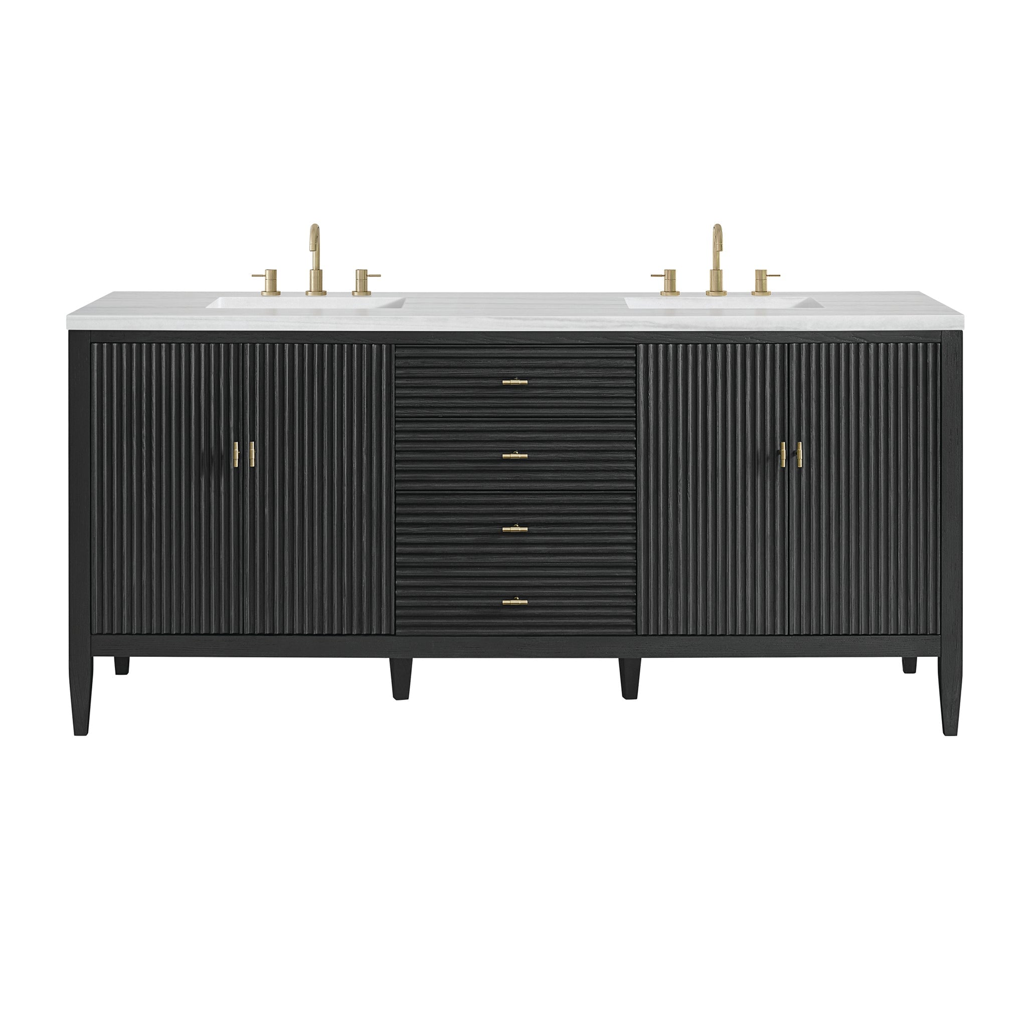 Myrrin 72" Double Vanity in Carbon Oak by James Martin Vanities - SKU 485-V72-CBO | Home Luxury USA