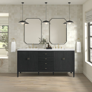 James Martin Vanities - Myrrin 72" Double Vanity in Carbon Oak - Home Luxury USA