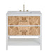 Olena 36" Single Vanity in Light Mappa Burl with Polished White Frame by James Martin Vanities - SKU | Home Luxury USA