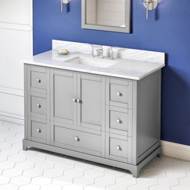 Jeffrey Alexander Addington 48-inch Single Bathroom Vanity Set With Top in Grey From Home Luxury USA