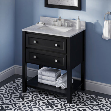 Jeffrey Alexander Adler 30-inch Single Bathroom Vanity Set With Top In Black From Home Luxury USA