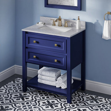 Jeffrey Alexander Adler 30-inch Single Bathroom Vanity Set With Top In Blue From Home Luxury USA