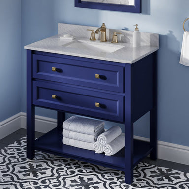 Jeffrey Alexander Adler 36-inch Single Bathroom Vanity Set With Top In Blue From Home Luxury USA