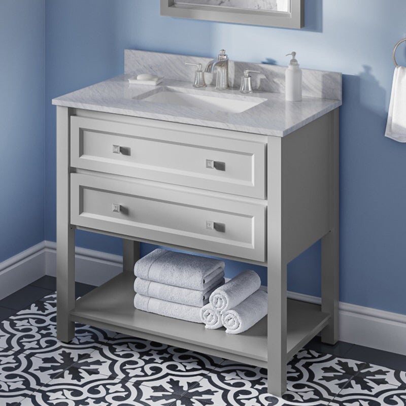Jeffrey Alexander Adler 36-inch Single Bathroom Vanity Set With Top In Grey From Home Luxury USA