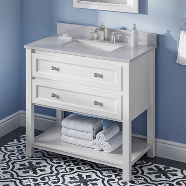 Jeffrey Alexander Adler 36-inch Single Bathroom Vanity Set With Top In White From Home Luxury USA